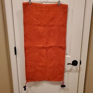 Hemp Orange Table Runner with Purple Tassels